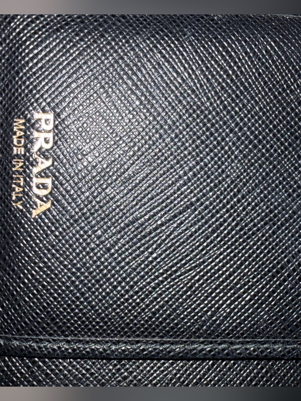 Prada Black Saffiano Leather Zip-Around Wallet with Gold Logo - Picture 9 of 16